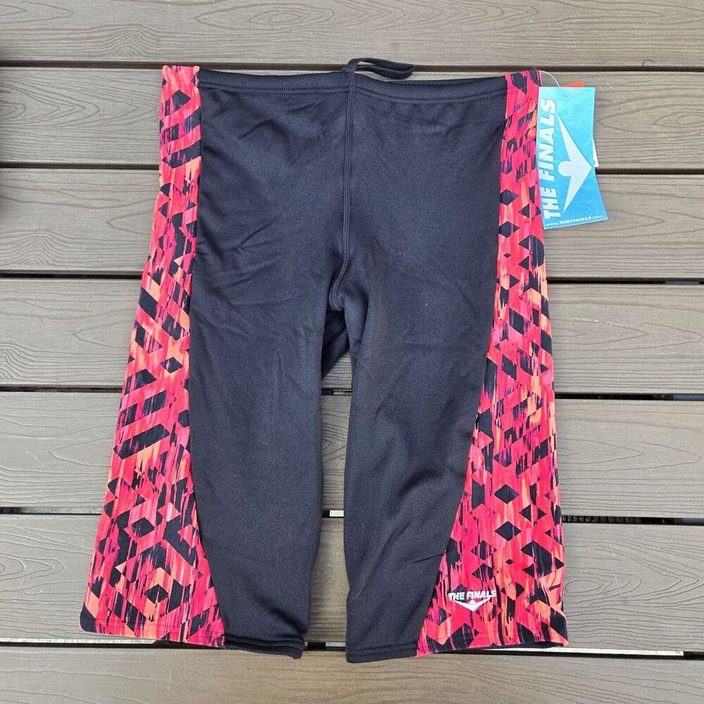 The Finals  Mens Black Red Drawstring Omega Reactor Swim Jammer Size 32 New
